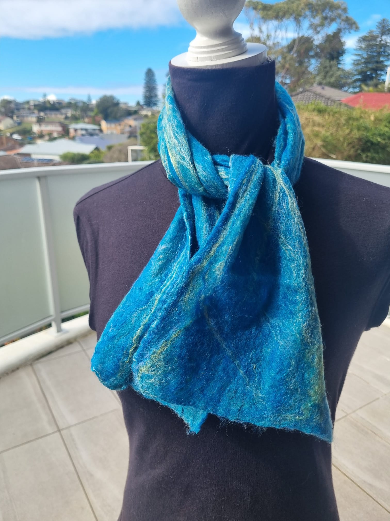 Short Scarf nuno felt scarf